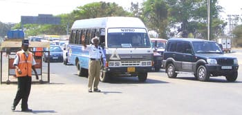 Traffic Police manning Agara junction
