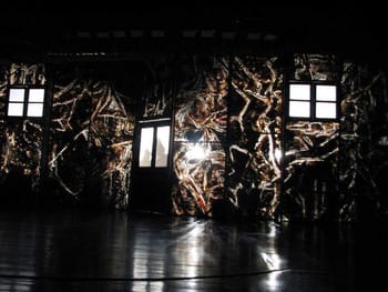 The set of Woyzeck, backlit