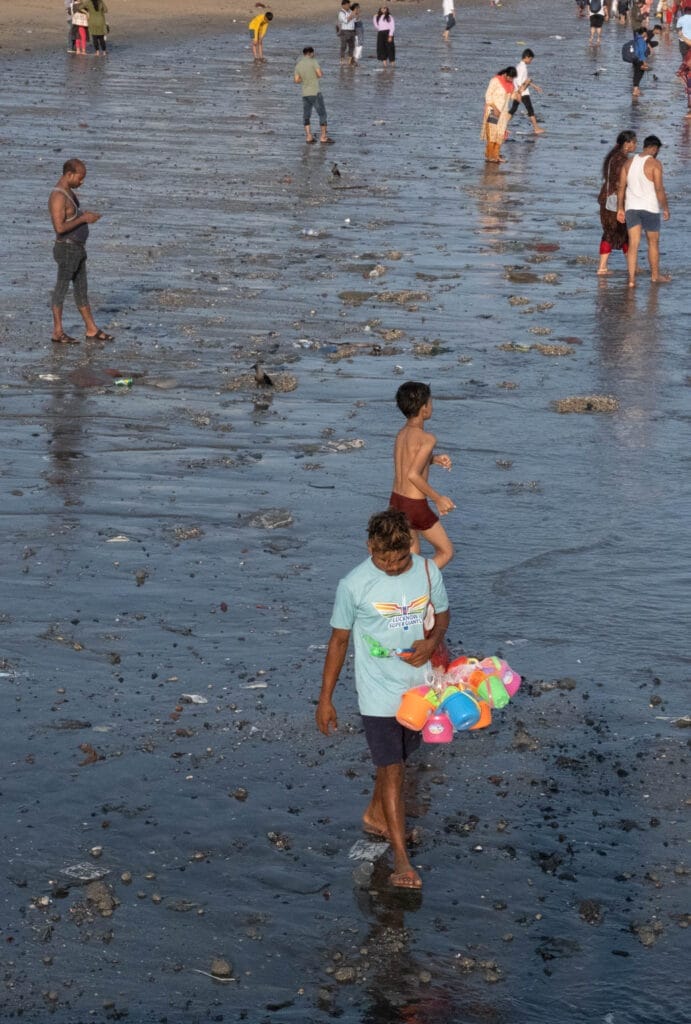 People selling on the beach