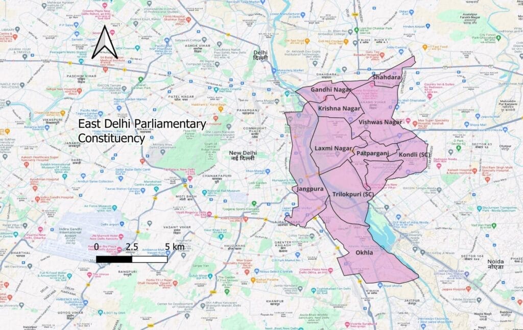 east delhi map