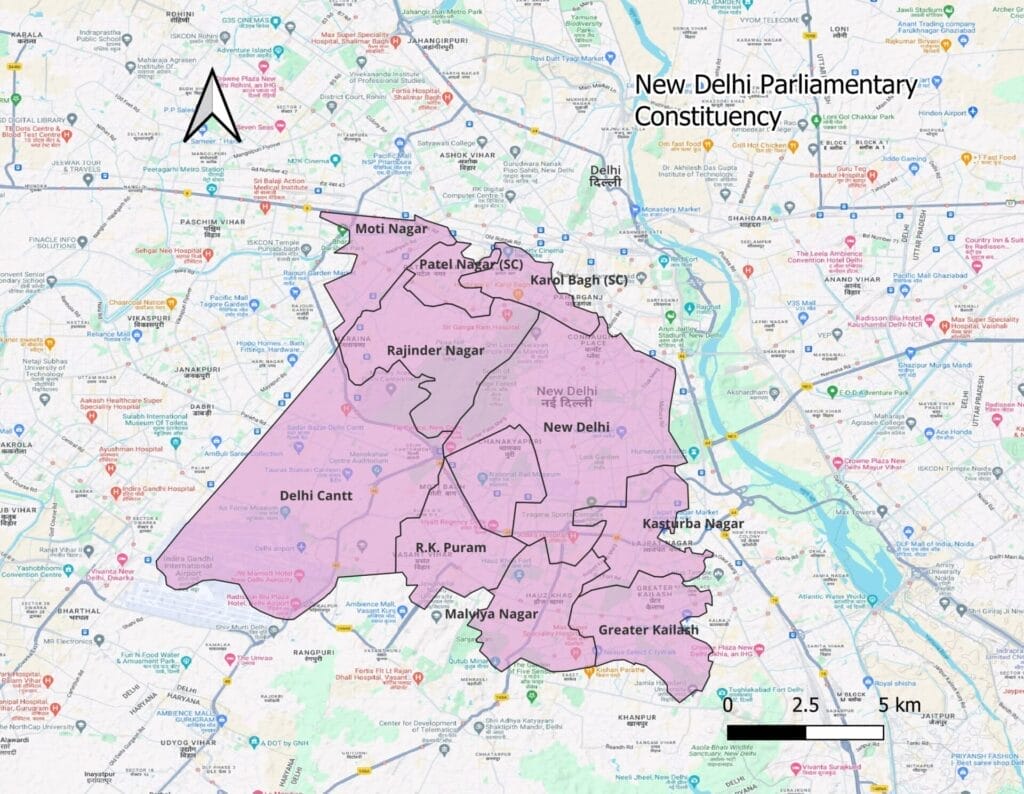 new delhi map