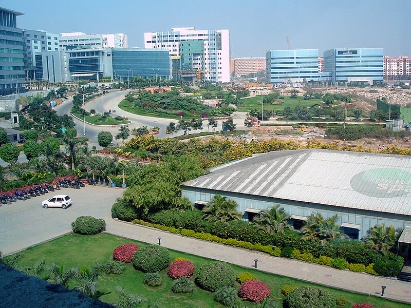 MindSpace campus in Hyderabad https://commons.wikimedia.org/wiki/File:MindSpace_campus_in_Hyderabad,_India.jpg