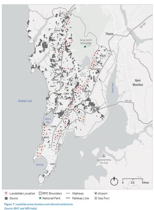 map of Mumbai that shows flooding hot spots 