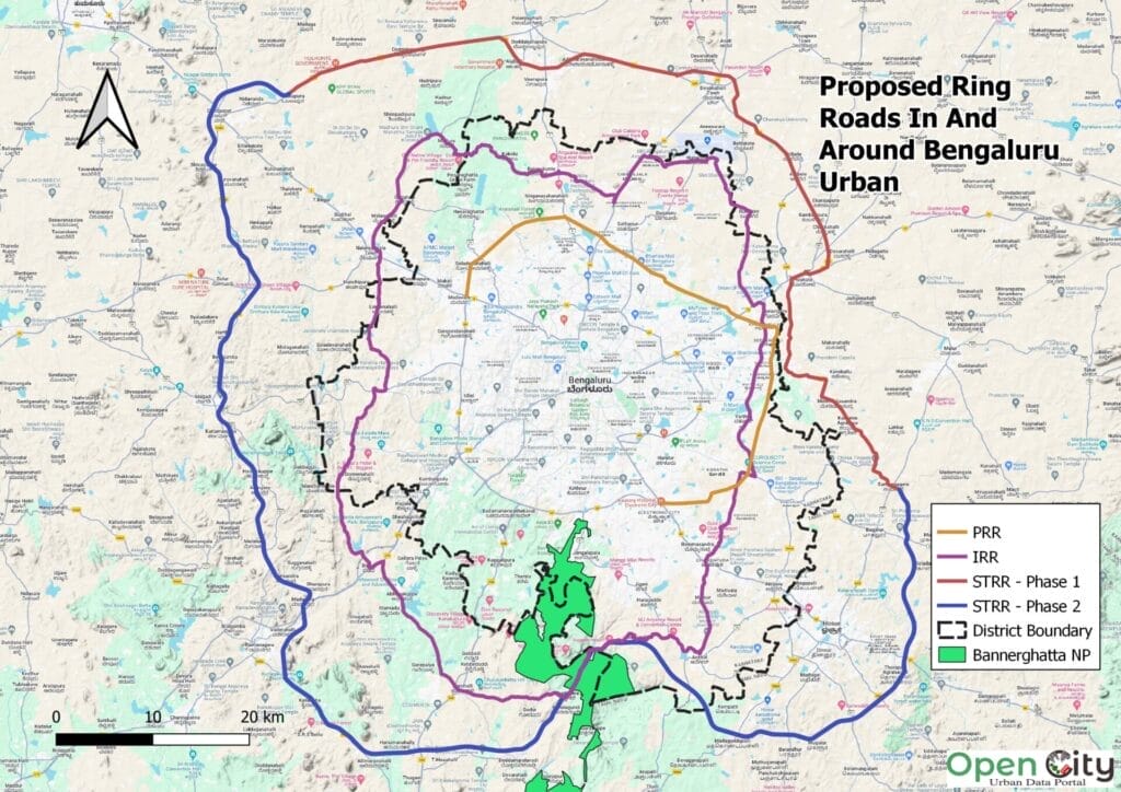 Proposed Ring Roads in and around Bengaluru urban