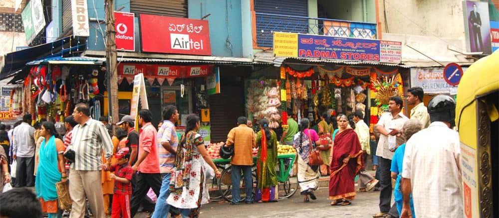 people at a Bengaluru market
