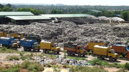 Garbage trucks at the Landfill 