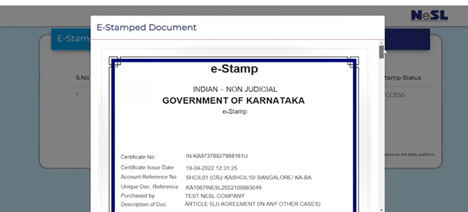 e-Stamp Indian Non Judicial