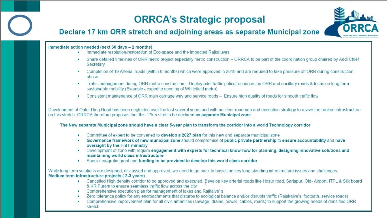 ORRCA submits a proposal to the ITBT Ministry outlining their demands for a separate municipal zone