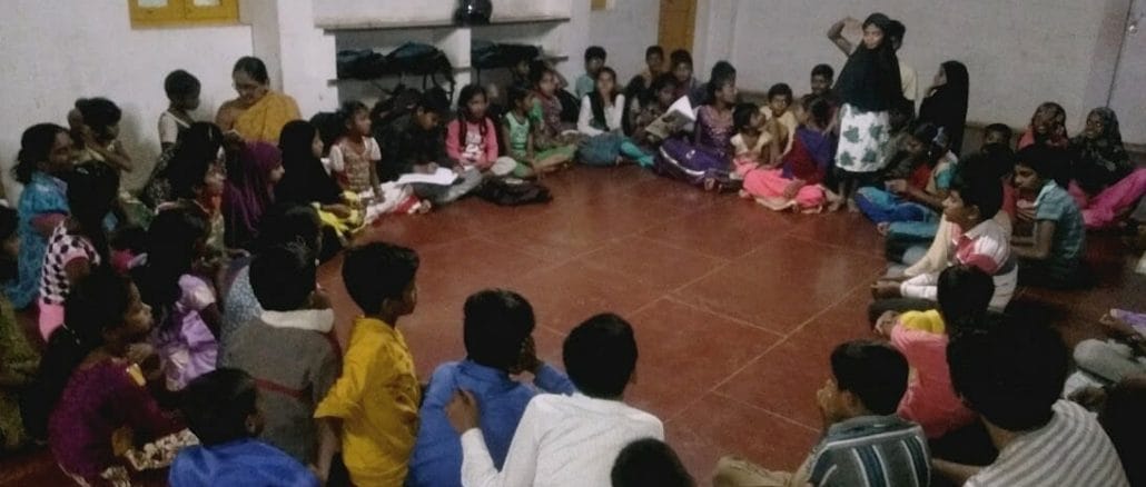 Children learning at a community-based learning centre in Bengaluru