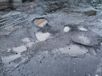 Potholes on the road in mumbai