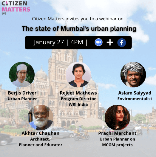 poster for webinar, 'The State of Mumbai Urbanism', by Citizen Matters