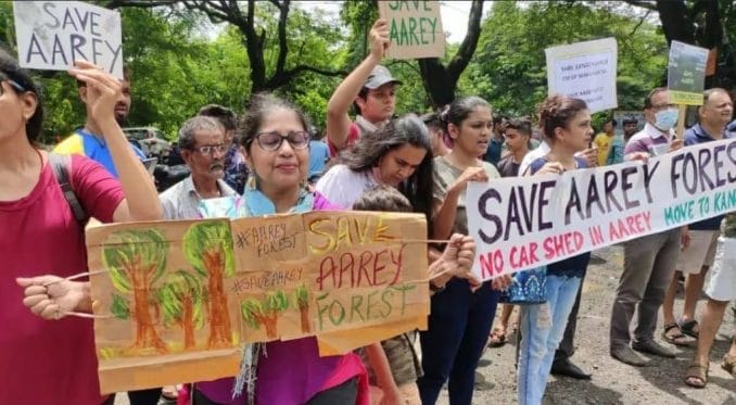 Protest against saving Aarey forest