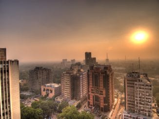 view of Delhi's sky covered in smog