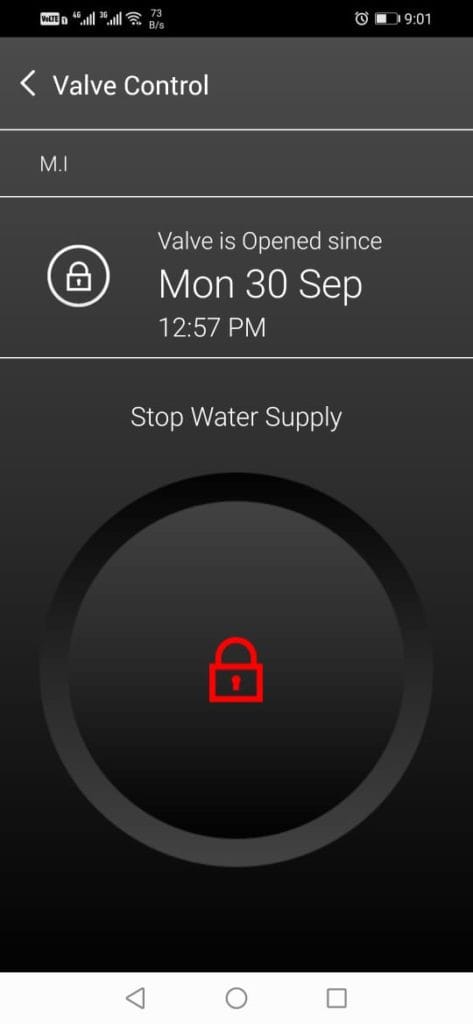 Consumers can stop water supply through a simple click on the mobile application