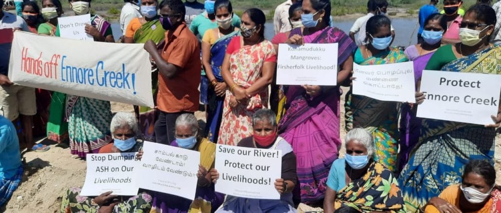 Citizens protest against pollution of ennore creek