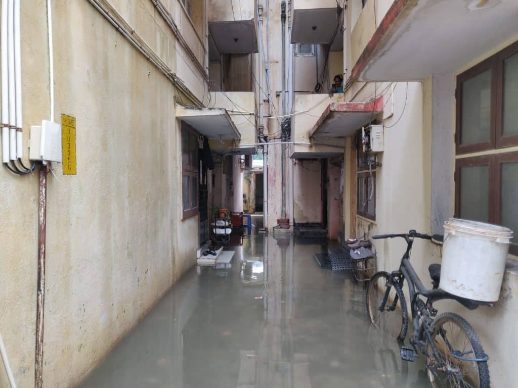 water logged apartment