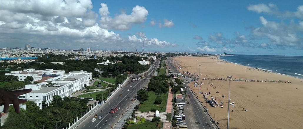A bird's eye view of Chennai city