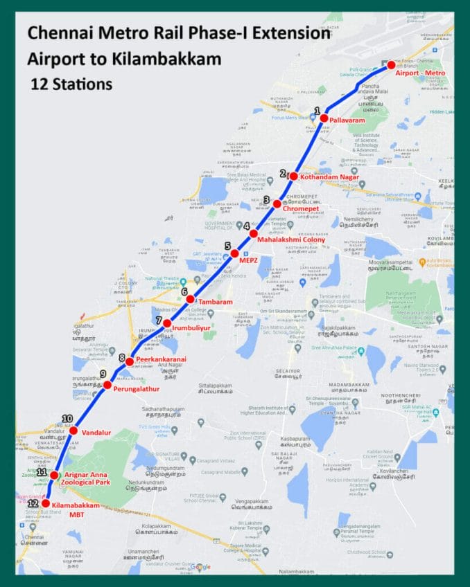 chennai metro map