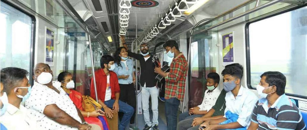 chennai metro coach with passengers